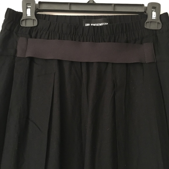 ANN DEMEULEMEESTER Black Wide Slit Leg Drapey Viscose Pants 34 - Picture 3 of 7